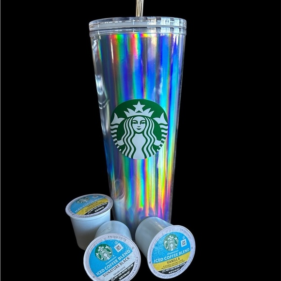 Starbucks Silver Party Tumblers with Iridescent Finish - Picture 2 of 4